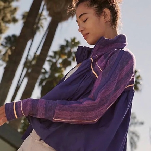 Free People Movement Spaced Out Jacket Blue Purple XS New with tags orig $268.
